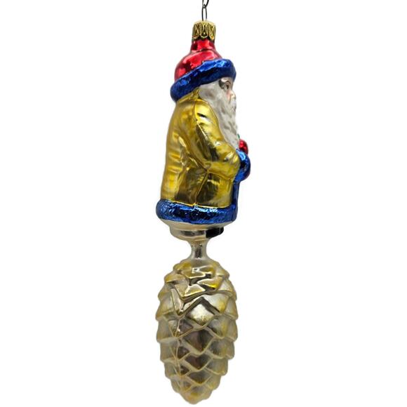Christopher Radko Pine Cone Santa Bavarian Drop Christmas Tree Ornament 93-142-0 - Picture 5 of 11